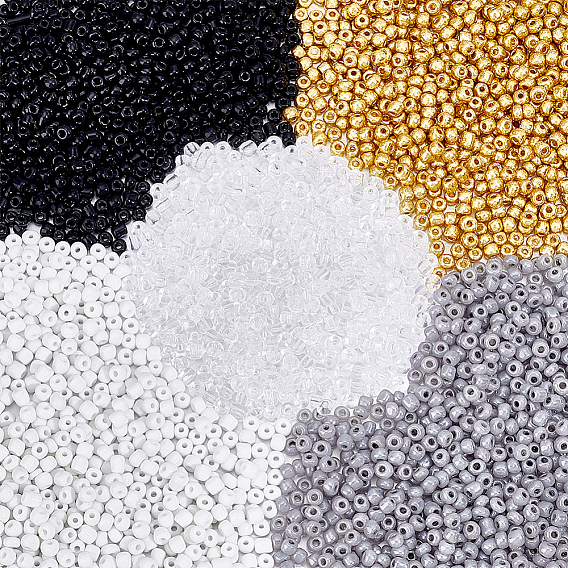 4000 шт 5 стили стеклянный бисер, смешанный стиль, круглые