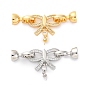 Латунное микропейв, прозрачный кубический цирконий, складные застежки, без кадмия, без никеля и без свинца, бантом