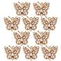 Brass Micro Pave Clear Cubic Zirconia Links Connectors, Long-Lasting Plated, Butterfly