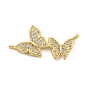 Стойка покрытие латунь микропаве прозрачный кубический цирконий двойная бабочка соединительные подвески, долговечный, без кадмия и без свинца
