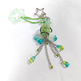 Décorations pendantes en verre, fermoirs alliage pivotantes, méduses
