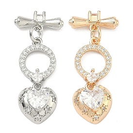 Латунные застежки-молнии из прозрачного кубического циркония, для изготовления застежек для браслетов, сердце