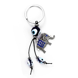 Lucky Elephant Keychain Devil's Eye Keyring Explosive Car Key Accessories Pendant