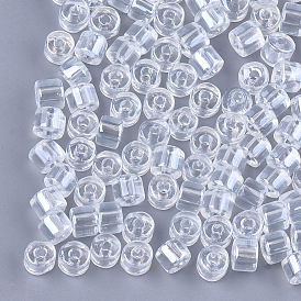 Glass Bugle Beads, Transparent Colours Luster, Round Hole