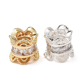 Латунные бусины из прозрачного кубического циркония, стойки покрытие, долговечный