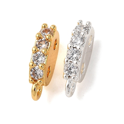 Латунные микропаве прозрачные кубические цирконии 2-отверстия распорные планки, овал с петлями