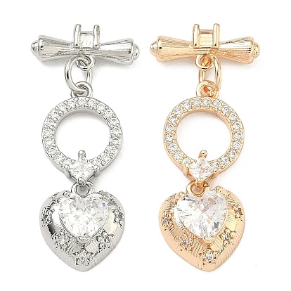 Латунные застежки-молнии из прозрачного кубического циркония, для изготовления застежек для браслетов, сердце