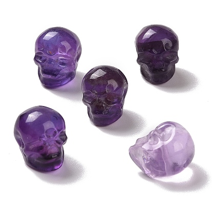 Natural Amethyst Beads, Halloween Skull
