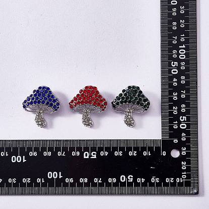 Cubic Zirconia Mushroom Brooch, Alloy Badge for Backpack Clothes