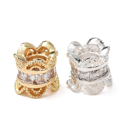 Латунные бусины из прозрачного кубического циркония, стойки покрытие, долговечный