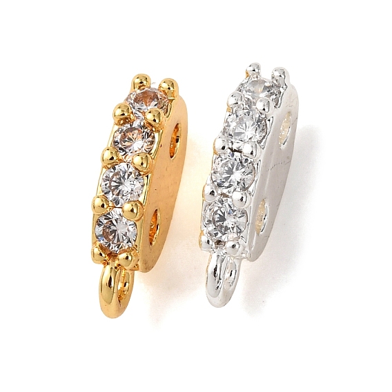 Латунные микропаве прозрачные кубические цирконии 2-отверстия распорные планки, овал с петлями