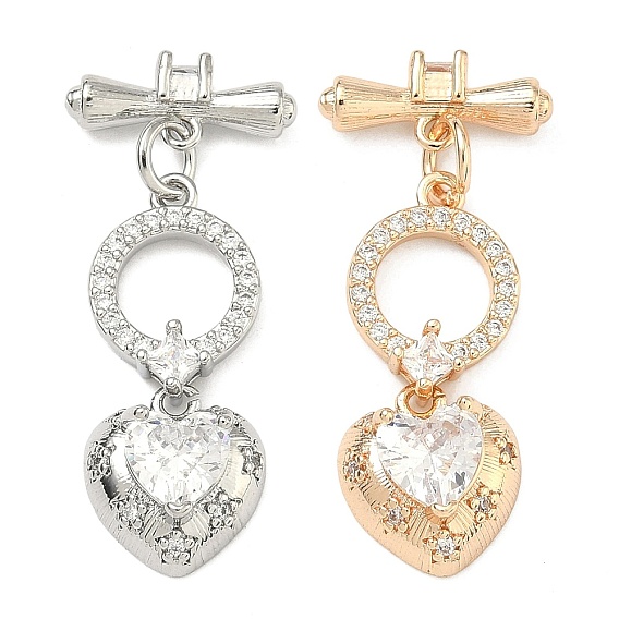 Латунные застежки-молнии из прозрачного кубического циркония, для изготовления застежек для браслетов, сердце