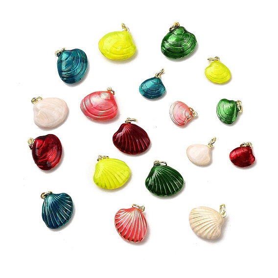 Латунь эмаль подвески, подвески в форме ракушек, реальный 18 k позолоченный, без свинца и без кадмия, долговечный, стойки покрытие