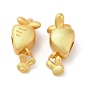 Rack Plating Brass European Beads, Large Hole Beads, Long-Lasting Plated, Carrot & Rabbit