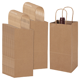 Rectangle Kraft Paper Gift Bags with Handles