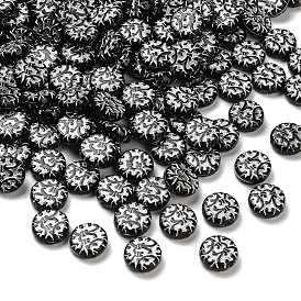 Непрозрачные акриловые бусины, серебристого металла, обвитыми, плоско-круглые