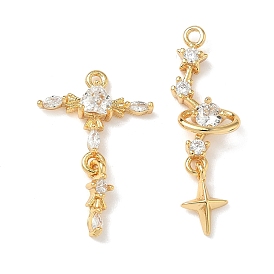 Латунные микро проложить кубического циркония подвески, без никеля , реальный 18 k позолоченный