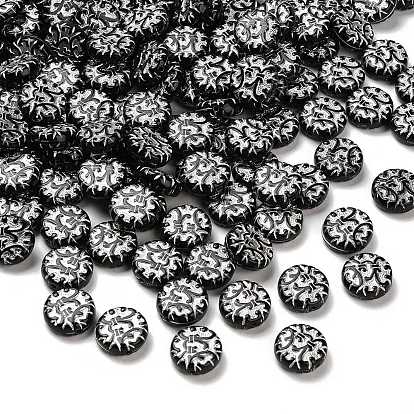 Непрозрачные акриловые бусины, серебристого металла, обвитыми, плоско-круглые