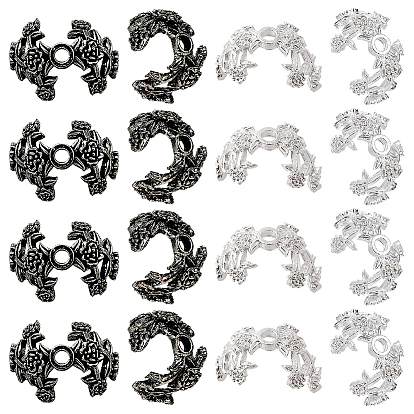 60шт 2 цвета сплава колпачки для бусин, цветок