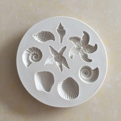 Food Grade Silicone Molds, Fondant Molds, For DIY Cake Decoration, Chocolate, Candy, UV Resin & Epoxy Resin Jewelry Making, Shell and Starfish/Sea Stars