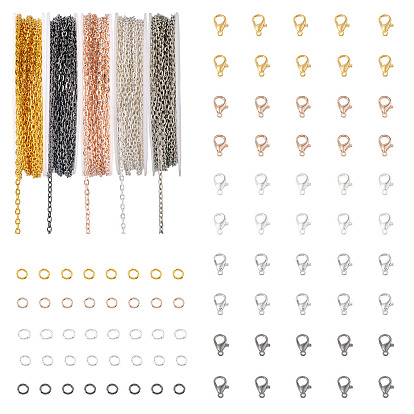 DIY Necklaces Kit, include Lobster Claw Clasps, Jump Rings, Iron Cable Chains