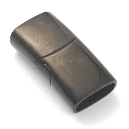 Vacuum Plating 316 Surgical Stainless Steel Magnetic Clasps with Glue-in Ends, Matte Style, Rectangle