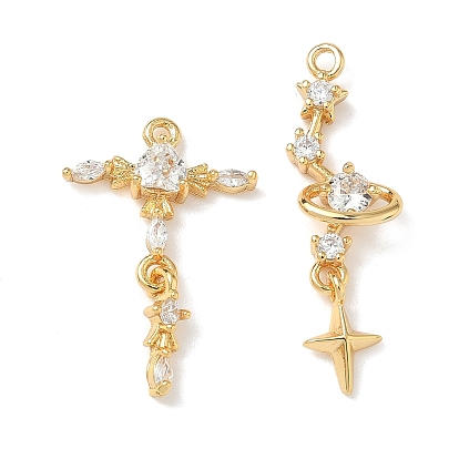 Латунные микро проложить кубического циркония подвески, без никеля , реальный 18 k позолоченный