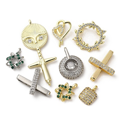 Латунные микро проложить кубического циркония подвески, золотые