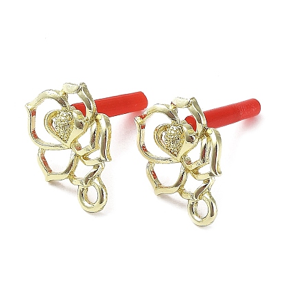 Серьги-гвоздики из сплава с цветочным покрытием для стойки, с горизонтальными петлями и 304 штифтом из нержавеющей стали, без кадмия, без никеля и без свинца