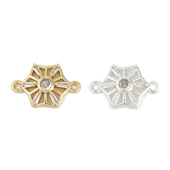 Латунные прозрачные подвески из кубического циркония, без кадмия, без никеля и без свинца, полые цветочные звенья