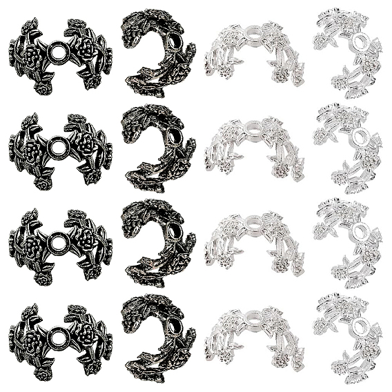 60шт 2 цвета сплава колпачки для бусин, цветок