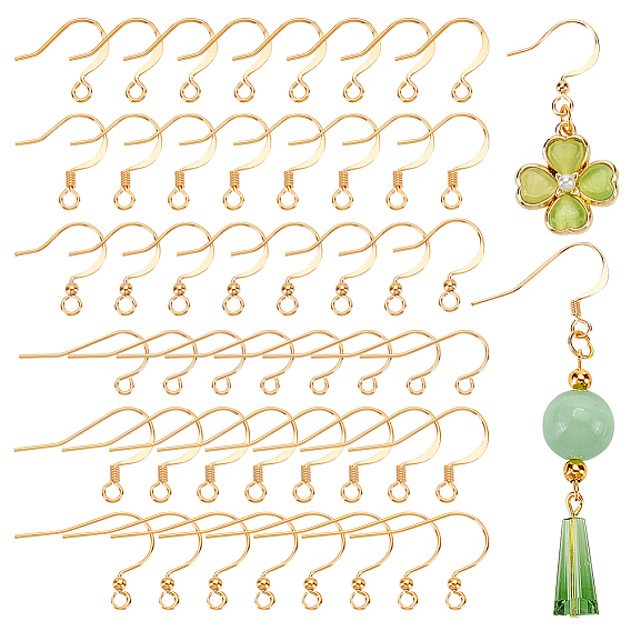 180шт 6 стиль латунные крючки для сережек, с горизонтальными петлями, долговечный