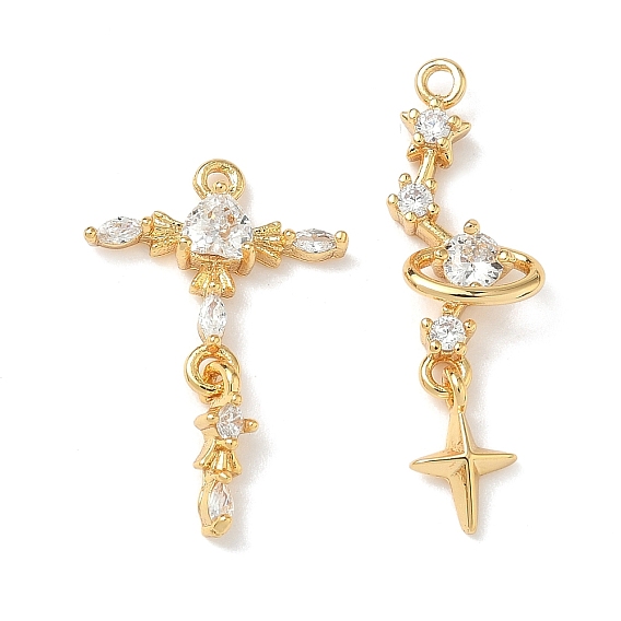 Латунные микро проложить кубического циркония подвески, без никеля , реальный 18 k позолоченный