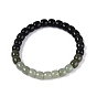 Gradient Color Natural Myanmar Jade Barrel Beaded Stretch Bracelets