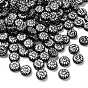 Непрозрачные акриловые бусины, серебристого металла, обвитыми, плоско-круглые