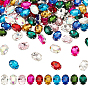 100 шт 10 цвета пришить горный хрусталь, многожильных ссылки, стекло горный хрусталь, с настройками латуни, аксессуары для одежды, граненые, овальные