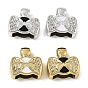 Подвески из АБС-пластика в европейском стиле, Подвески с большими отверстиями, очарование бантом, с эмалью и горный хрусталь
