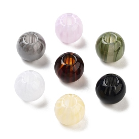 Resin European Beads, Large Hole Round Beads