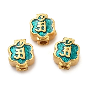 Brass Enamel Beads, Cadmium Free & Lead Free, Golden, Flower