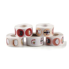 Rollo de pegatinas, etiqueta adhesiva de sushi, para decoración accesorios de fiesta