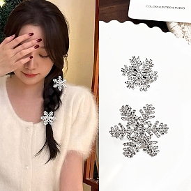 Alloy Rhinestone Alligator Hair Clips, Snowflake, Hair Accessories for Women Girls