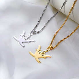 Винтажные ожерелья из нержавеющей стали с подвеской в виде исламского двойного меча для мужчин и женщин