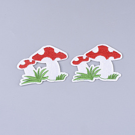 Computerized Embroidery Cloth Iron on/Sew on Patches, Appliques, Costume Accessories, Mushroom
