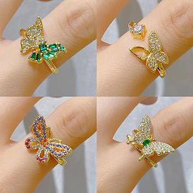 Butterfly ring cool style niche design open adjustable ring