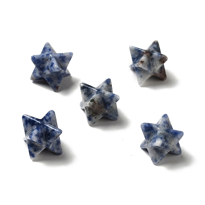 Natural Blue Spot Jasper Beads, No Hole/Undrilled, Merkaba Star