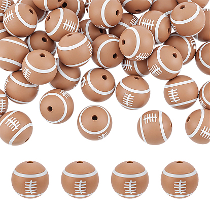 40 шт. печатные круглые силиконовые фокусные бусины