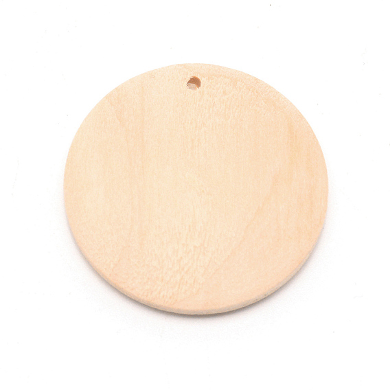 Пустые круглые подвески из натурального дерева, круглые деревянные диски, с 1 отверстием, для ювелирных украшений своими руками