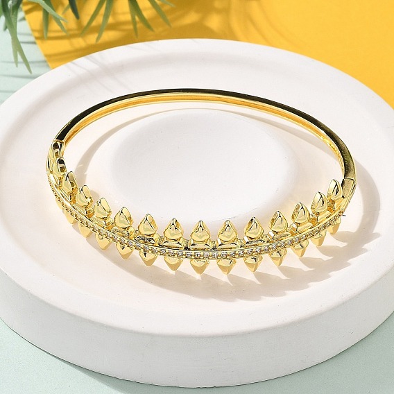 Женские браслеты на шарнирах из латуни с микропаве и прозрачным фианитом, слеза, долговечный, без свинца и без кадмия