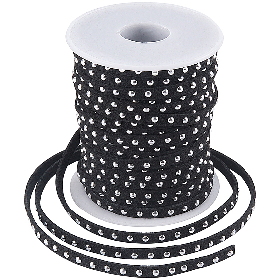1Roll Micro-Fiber Carding Machine Lace Trim, with Alloy Finding for Backpacks, Clothes Accessories, with 1Pc Organza Gift Bags