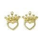 Eco-Friendly Brass Micro Pave Cubic Zirconia Pendants, Long-Lasting Plated, Real 18K Gold Plated, Cadmium Free & Lead Free, Heart